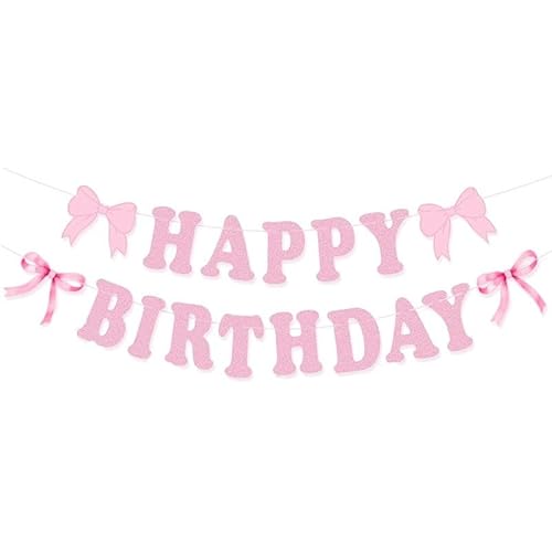 1 Packung Rosa Schleife Dekor, Rosa Schleife Geburtstag Dekorationen für Frauen Geburtstag Party 1 Packung Rosa Schleife Dekor, Rosa Schleife Geburtstag Dekorationen für Frauen Geburtstag Party von Milaloko
