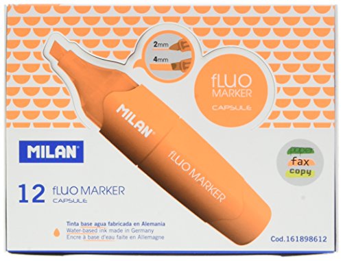 Expositor 12 evidenciadores Capsule Fluo Marker naranja von Milan