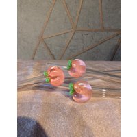 Glasstrohhalm Pfirsich, Wiederverwendbar Glasstrohhalm Pfirsich, Wiederverwendbar von MilasyGeschenke