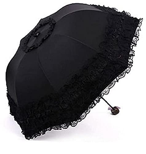 wendin Reise Regenschirm Olding UV-Beständigkeit Prinzessin Spitze Sonnenschirm Regenschirm Sonnenschirm für Frauen Mädchen von Milcraft