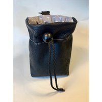 Leckerlibeutel „ Anker" Schwarz-Grau, Kunstleder , Snackbeutel von MildredsHundeausst