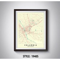 "Columbal, Md" Kunstdruck Auf Kunstdruck Vintage Style Büro Deko von MilesToGoMaps