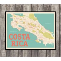Costa Rica Map Print Retro Oder Moderne Wandkunst von MilesToGoMaps