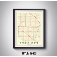 Garden Grove Ca Kunstdruck, Kunstdruck von MilesToGoMaps