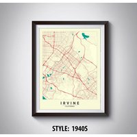 Irvine Ca Map Print Vintage Stil Wandkunst von MilesToGoMaps