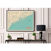 Maine Coast Map Print Retro Strand Poster Maine Coast Map Print Retro Strand Poster von MilesToGoMaps