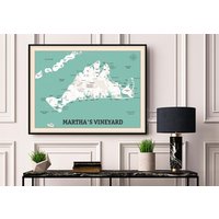 Martha's Vineyard Map Print Retro Insel Poster Martha's Vineyard Map Print Retro Insel Poster von MilesToGoMaps