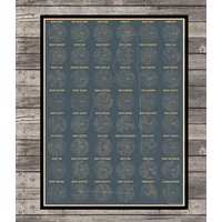 New Hampshire 48 4000 Footers Bergkonturen, 4K Nh Map Print von MilesToGoMaps