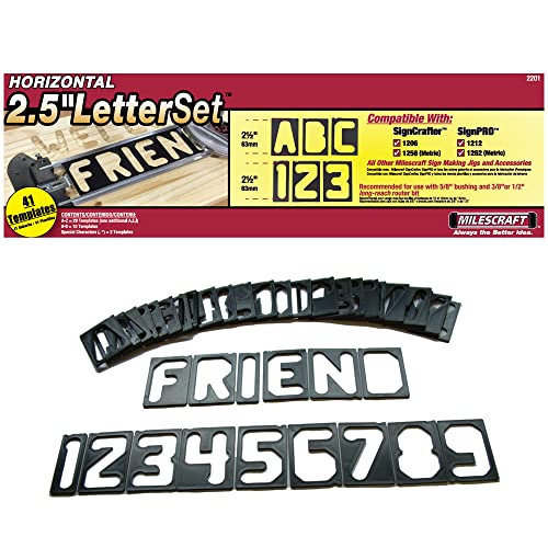 Milescraft 2201 horizontales Schablonen-Set für Buchstaben, 6,4 cm hoch, für das System zur Herstellung von Schildern von Milescraft von Milescraft