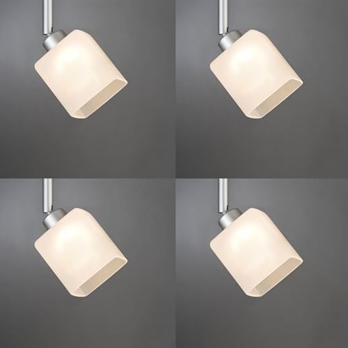 4 x Paulmann Lampenschirm Öffnung ca. 3,3 cm Quad Satin eckig Glas Ersatzglas, Schirm, Ersatzschirm von Mili Leuchten