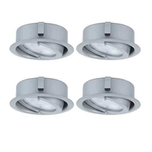 4 x Paulmann Möbel Einbauleuchten Dress schwekbar 12V G4 Einbau 60mm Chrom matt 20W inkl. von Mili Leuchten