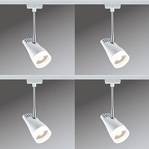 4er Set Paulmann URail LED Spot Drive 1x5,4W Weiß/Chrom 230V Metall/Kunststoff von Mili Leuchten