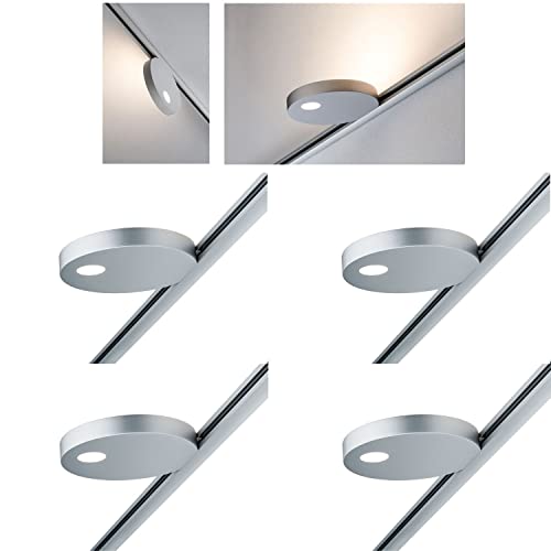 4er Set Paulmann URail Spot Schienensytem Stangensystem 230V Chrom matt inkl. LED Leuchtmittel (953.21.04) von Mili Leuchten