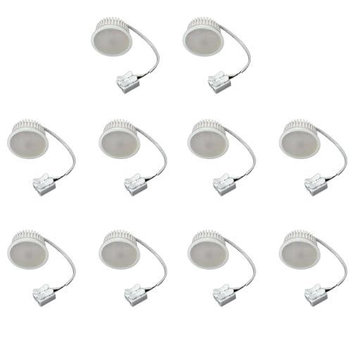 LED Modul für einbauleuchten MR16 50mm Warmweiß 3000K Satiniert 120° Raumlicht 400 Lumen 5W = 40W - geringe Einbautiefe 6336 (10, warmweiß dimmbar) von Mili Leuchten
