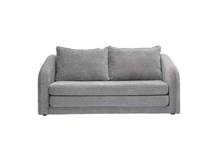 2-Sitzer Schlafsofa in grauem texturiertem Samt-Effekt Stoff MAHAUT von Miliboo