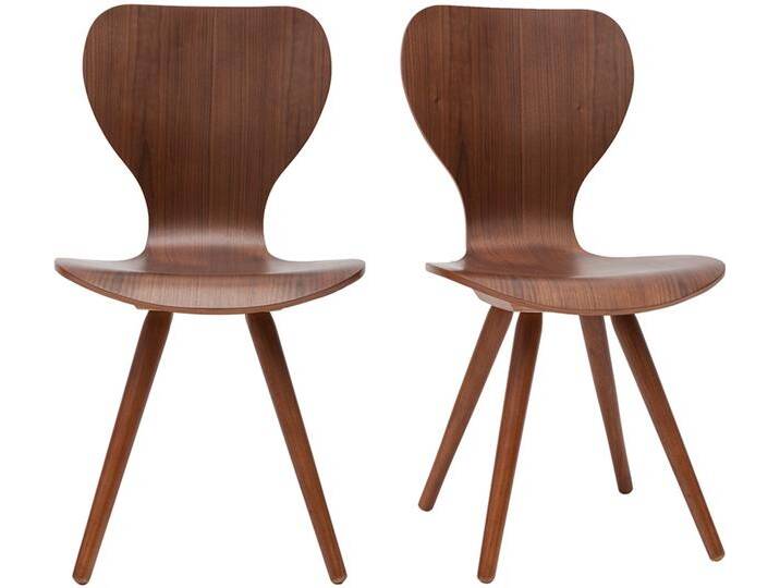 2er-Set Stühle Skandinavien-Stil aus natürlichem Nussbaum NORDECO von Miliboo
