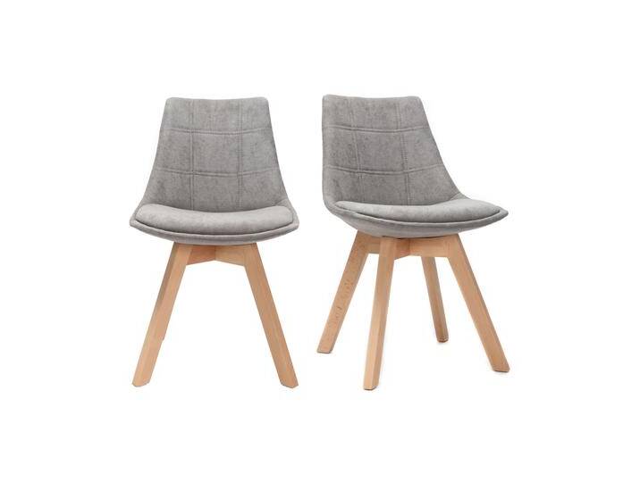 2er-Set Stühle skandinavisches Design Holz und Stoff Dunkelgrau MATILDE 2er-Set Stühle skandinavisches Design Holz und Stoff Dunkelgrau MATILDE von Miliboo