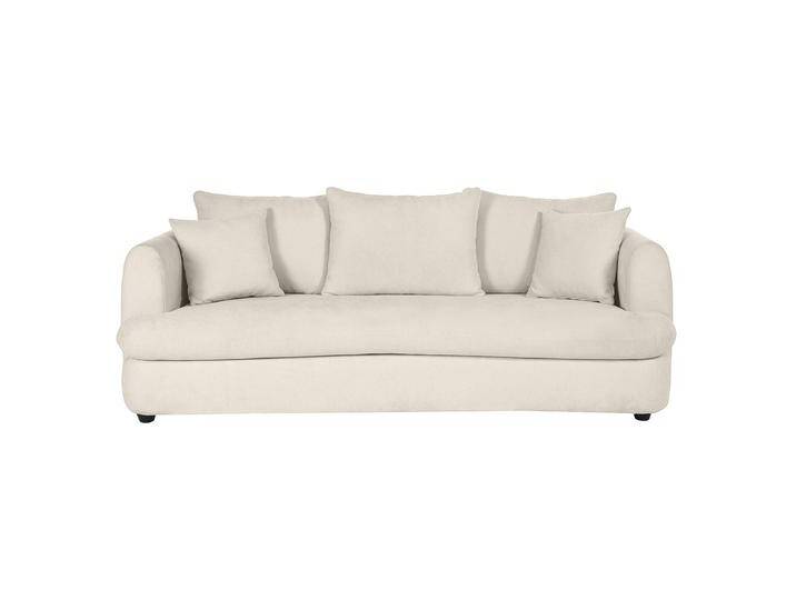 Abnehmbares 3-4-Sitzer-Designsofa in hellem beigefarbenem samtigem Stoff mit Bohnenform - SACHA Abnehmbares 3-4-Sitzer-Designsofa in hellem beigefarbenem samtigem Stoff mit Bohnenform - SACHA von Miliboo