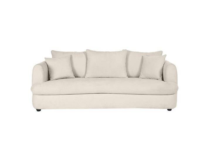 Abnehmbares 3-4-Sitzer-Designsofa in hellem beigefarbenem samtigem Stoff mit Bohnenform - SACHA von Miliboo