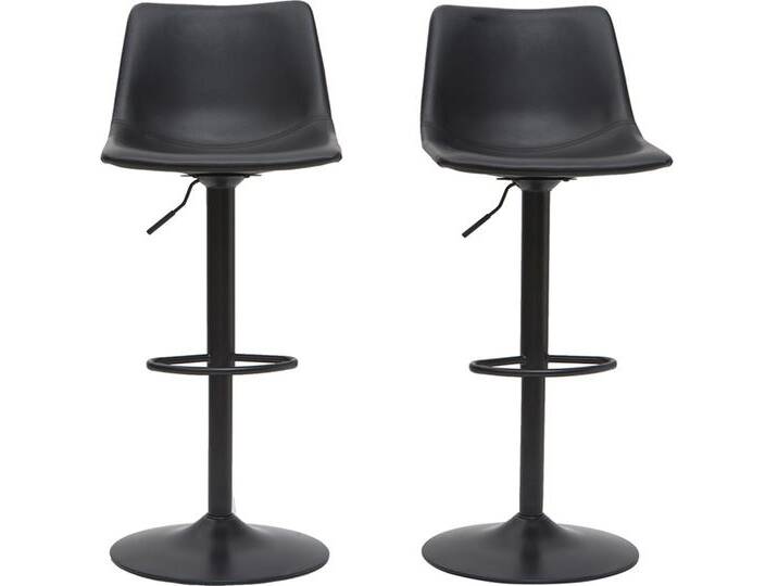 Barhocker Vintage PU schwarz 2er Set NEW ROCK Barhocker Vintage PU schwarz 2er Set NEW ROCK von Miliboo