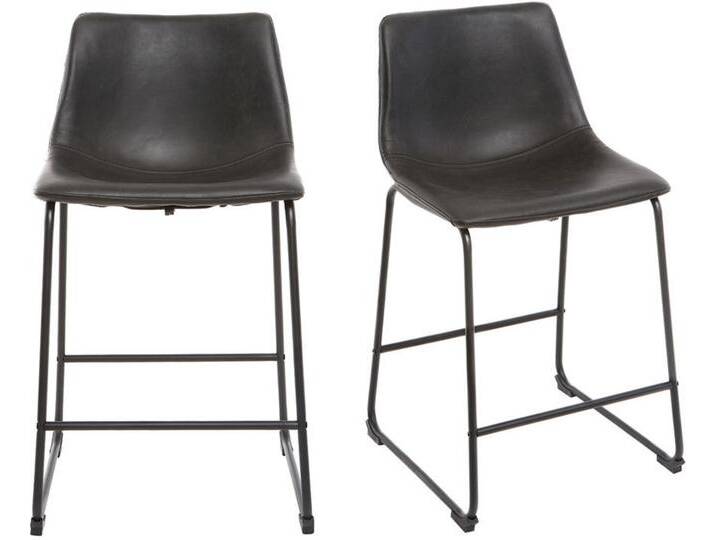 Barhocker Vintage Schwarz 61cm 2er Set NEW ROCK von Miliboo
