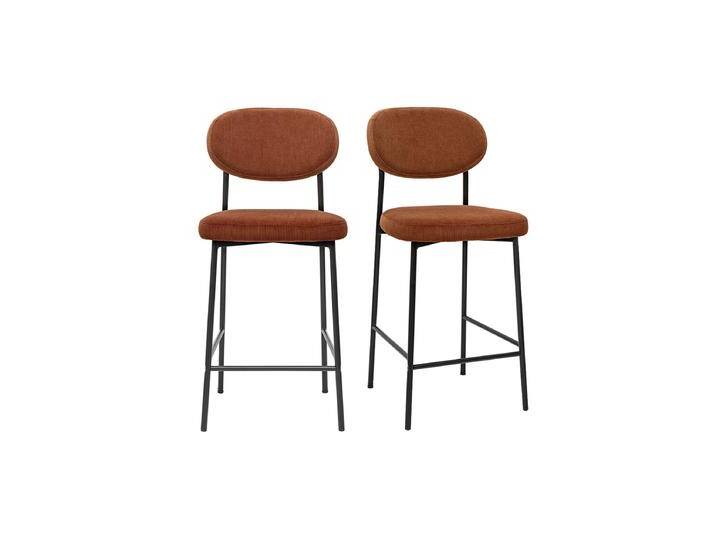 Barhocker aus Cord-Samt in gebrannter Erde H65 cm (2er-Set) BREKA von Miliboo