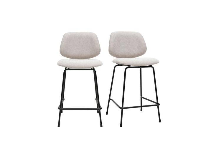 Barhocker aus Stoff in Samtoptik beige und Metall H66.5 cm BARNET (2er-Set) von Miliboo