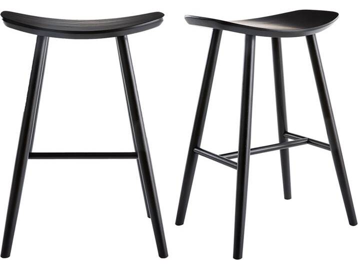 Barhocker schwarz H65 cm (2er-Set) DEMORY von Miliboo