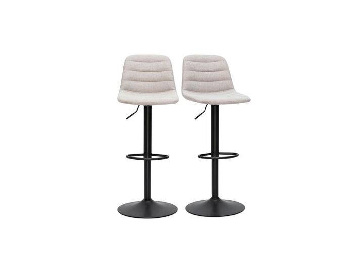 Barhocker verstellbar in beige Samtoptik Stoff und Metall (2er Set) SAURY von Miliboo