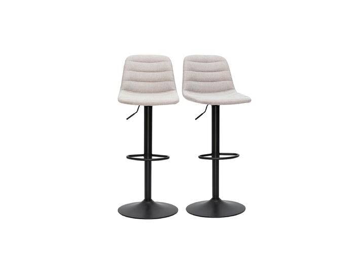Barhocker verstellbar in beige Samtoptik Stoff und Metall (2er Set) SAURY von Miliboo
