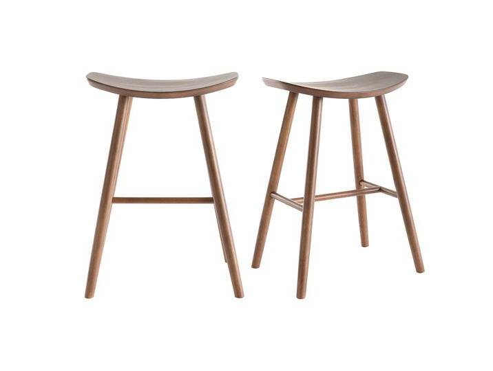Barhocker walnussfarben H65 cm (2er-Set) DEMORY von Miliboo