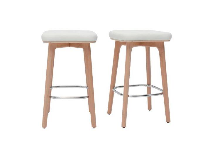 Barhocker weiß und helles Holz 65 cm (2er-Set) GRAMMA von Miliboo