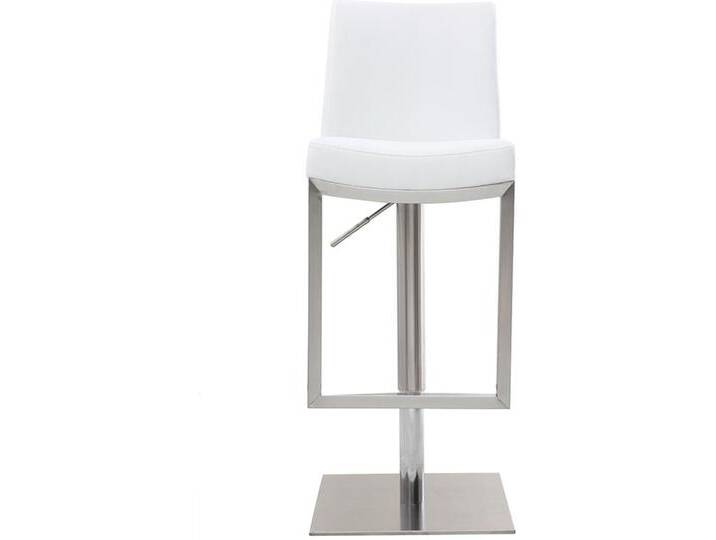Barhocker zeitgenössisches Design Metall und PU Weiß - KYLE von Miliboo