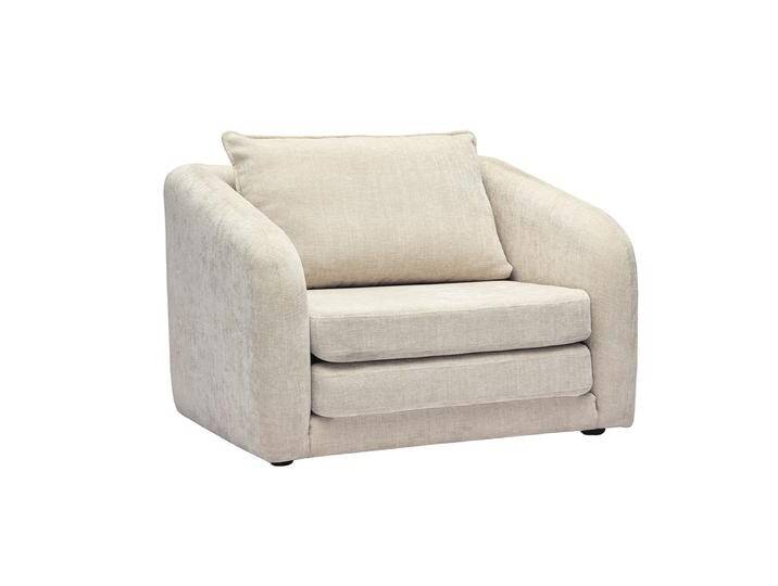 Beigefarbener Stoff-Schlafsessel mit Samteffekt MAHAUT von Miliboo