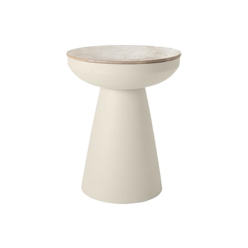 Beistelltisch, rund, Design, mit Aufbewahrung, aus Metall und massivem Mangoholz, Höhe 52 cm, TAM Beistelltisch, rund, Design, mit Aufbewahrung, aus Metall und massivem Mangoholz, Höhe 52 cm, TAM von Miliboo