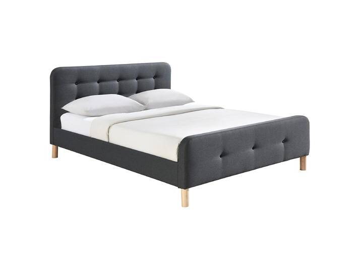 Bett gepolstert Stoff Dunkelgrau 160 x 200 cm HOLSEN von Miliboo