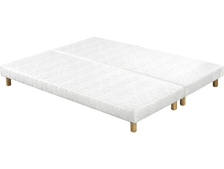 Boxspringbetten weiß mit Holzfüßen 80 x 200 cm (2er-Set) JAMI von Miliboo