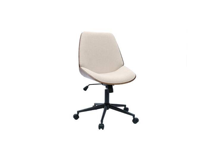 Bürostuhl mit Rollen aus Holz und strukturiertem Samteffekt in Beige DOUGLAS von Miliboo