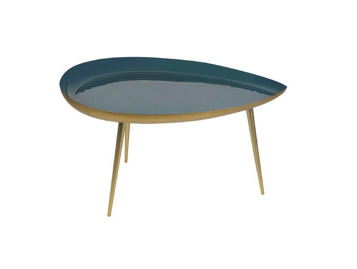 Couchtisch blau lackierter Stahl DROP von Miliboo