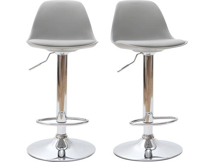 Design-Barhocker Hellgrau (2er-Set) STEEVY von Miliboo