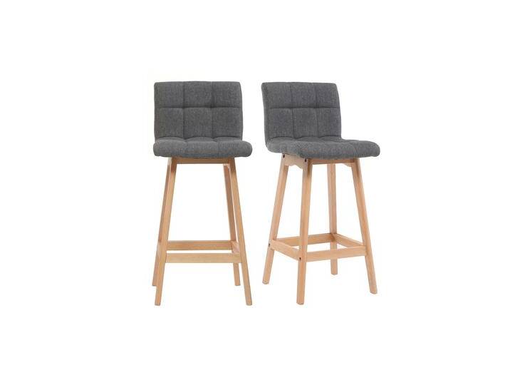 Design-Barhocker Holz und Dunkelgrau 65 cm 2 Stck. KLARIS von Miliboo