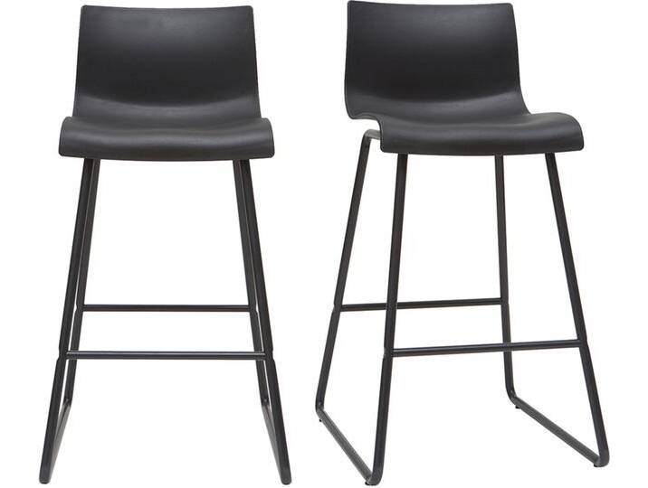 Design-Barhocker Schwarz 65cm (2er-Set) ONA von Miliboo