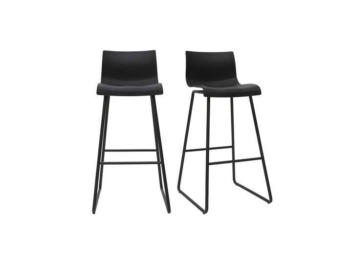 Design-Barhocker Schwarz 76 cm (2er-Set) ONA von Miliboo