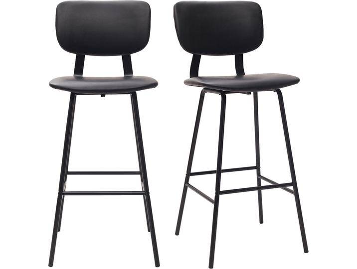 Design-Barhocker Schwarz mit Metallbeinen 75 cm (2 Stk.) LAB von Miliboo