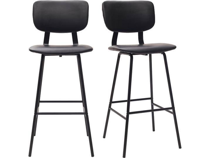 Design-Barhocker Schwarz mit Metallbeinen 75 cm (2 Stk.) LAB von Miliboo