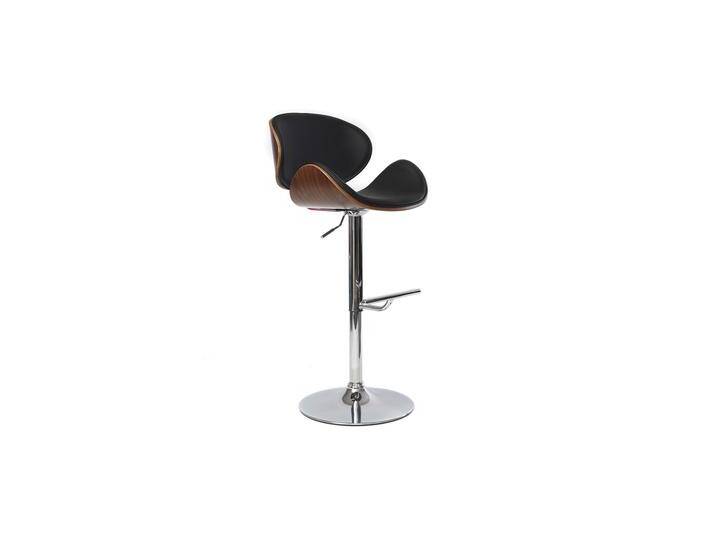 Design-Barhocker Schwarz und Holz WALNUT von Miliboo