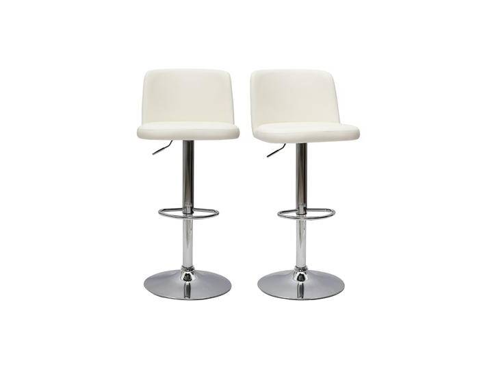 Design-Barhocker höhenverstellbar weiß (2er-Set) MONTI von Miliboo
