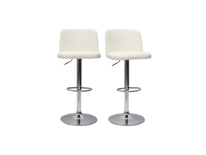 Design-Barhocker höhenverstellbar weiß (2er-Set) MONTI von Miliboo