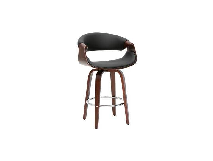 Design Barhocker schwarz und dunkles Holz 65 cm ARAMIS von Miliboo
