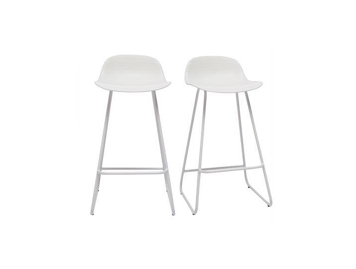 Design-Barhocker weiß H65 cm (2er-Satz) ELLA von Miliboo